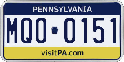 PA license plate MQO0151