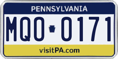 PA license plate MQO0171
