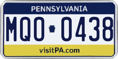 PA license plate MQO0438