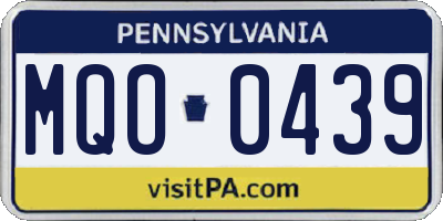PA license plate MQO0439