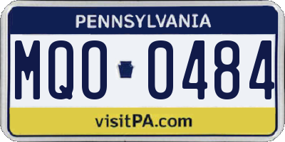 PA license plate MQO0484