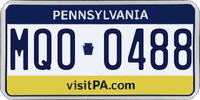 PA license plate MQO0488