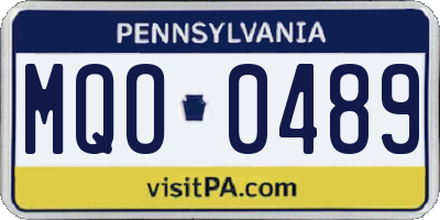 PA license plate MQO0489