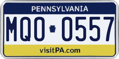 PA license plate MQO0557