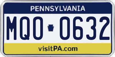 PA license plate MQO0632