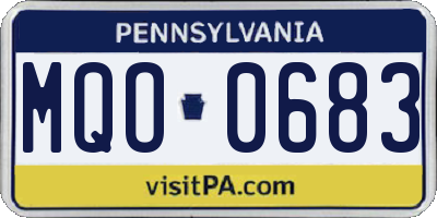 PA license plate MQO0683