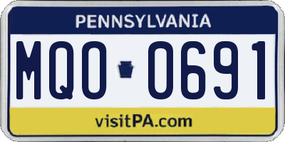 PA license plate MQO0691
