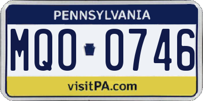 PA license plate MQO0746