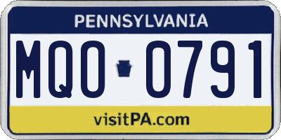 PA license plate MQO0791