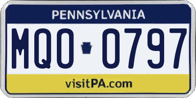 PA license plate MQO0797