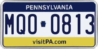 PA license plate MQO0813