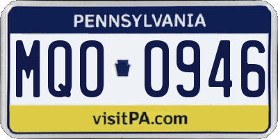 PA license plate MQO0946