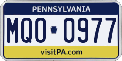 PA license plate MQO0977