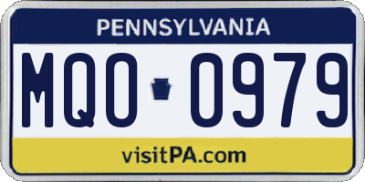 PA license plate MQO0979
