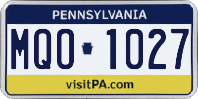 PA license plate MQO1027