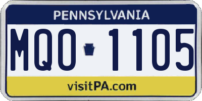PA license plate MQO1105