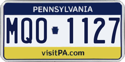 PA license plate MQO1127