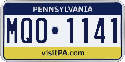 PA license plate MQO1141