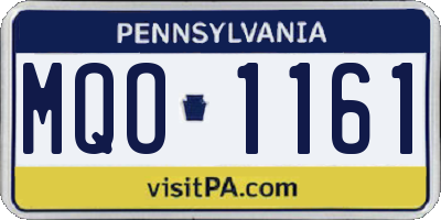 PA license plate MQO1161