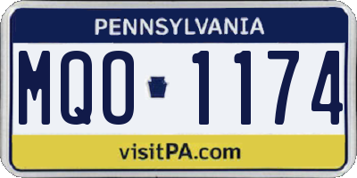 PA license plate MQO1174