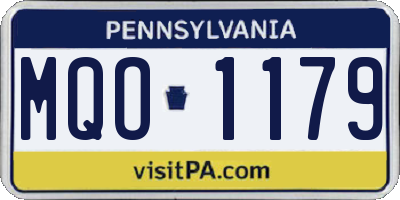PA license plate MQO1179