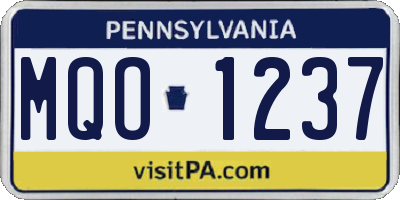 PA license plate MQO1237