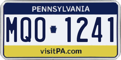 PA license plate MQO1241