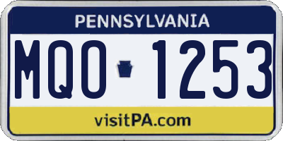 PA license plate MQO1253