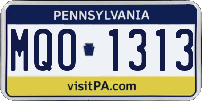 PA license plate MQO1313