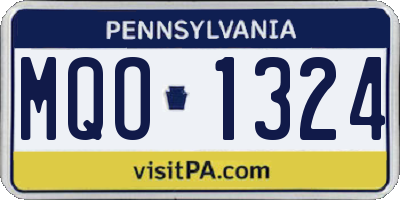 PA license plate MQO1324