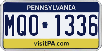PA license plate MQO1336
