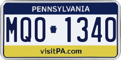 PA license plate MQO1340