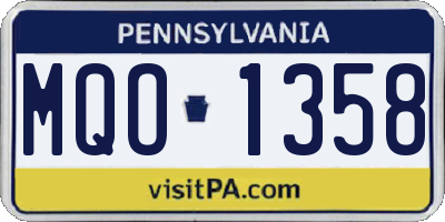 PA license plate MQO1358