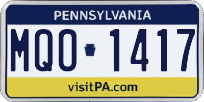 PA license plate MQO1417