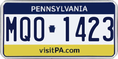 PA license plate MQO1423