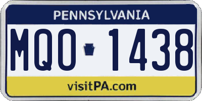 PA license plate MQO1438