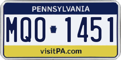 PA license plate MQO1451
