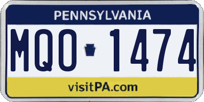 PA license plate MQO1474