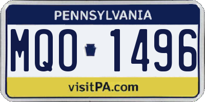 PA license plate MQO1496