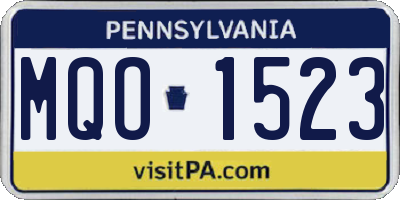 PA license plate MQO1523