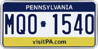 PA license plate MQO1540