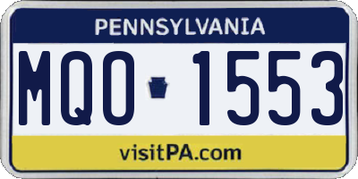 PA license plate MQO1553