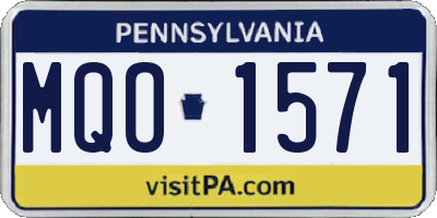 PA license plate MQO1571