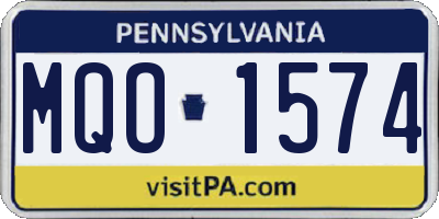 PA license plate MQO1574