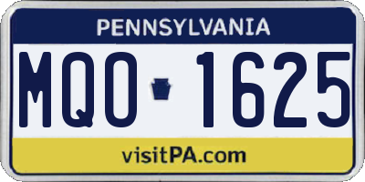 PA license plate MQO1625