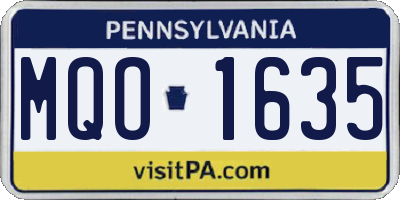 PA license plate MQO1635