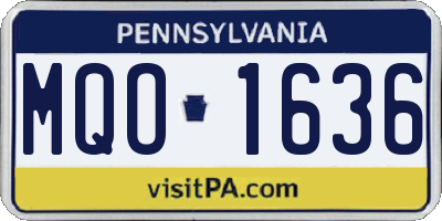PA license plate MQO1636