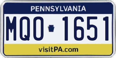 PA license plate MQO1651