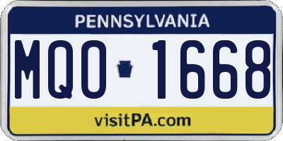 PA license plate MQO1668