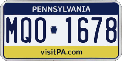 PA license plate MQO1678